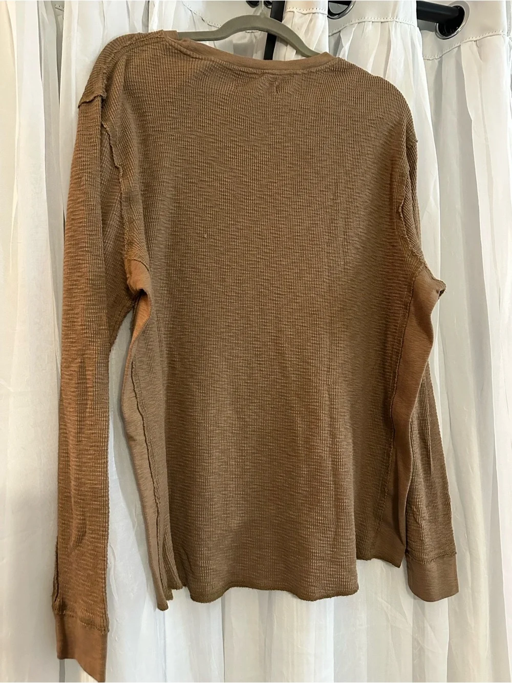 Lucky Brand Brown Waffle-Knit Crewneck Sweater -